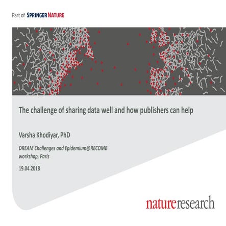The challenge of sharing data well, how publishers can help
