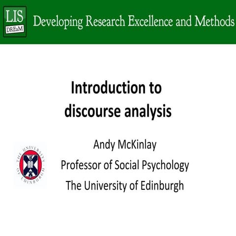 DREaM Event 2: Andy McKinlay