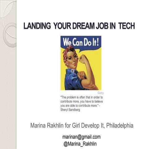Landing your Dream Job in Tech