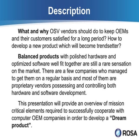 Dream product LinuxCon Europe Europe