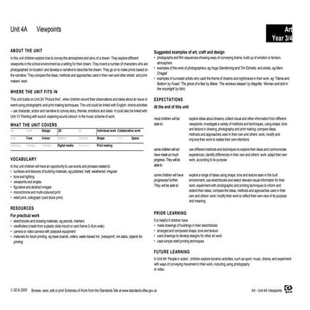 Dreams Scheme Of Work Year 3 And Year 4