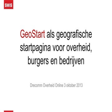 GeoStart als geografische startpagina voor overheid, burgers en bedrijven - S...