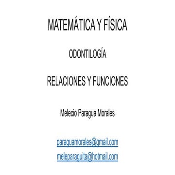 Relaciones y funciones