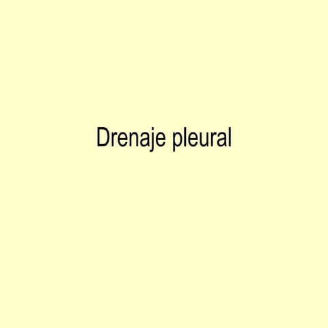 Drenaje pleural