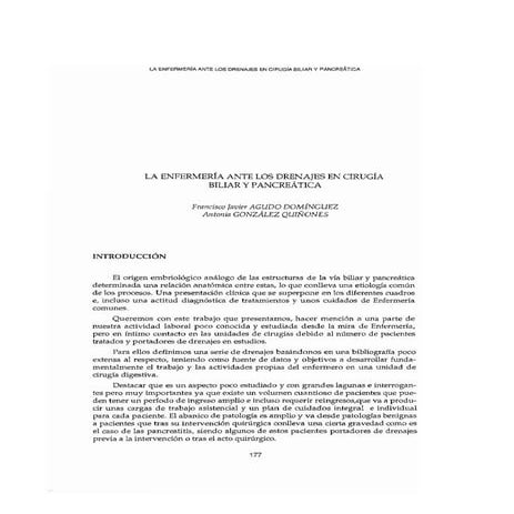 Drenajes en cirugia biliopancreatica