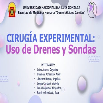 CIRUGIA PRACTICA DE DRENES Y SONDAS..... | PPTX