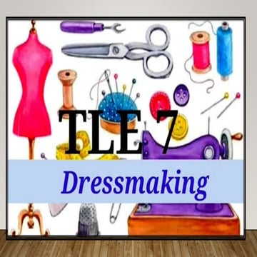 Dressmaking intended grade 7 and 8 students