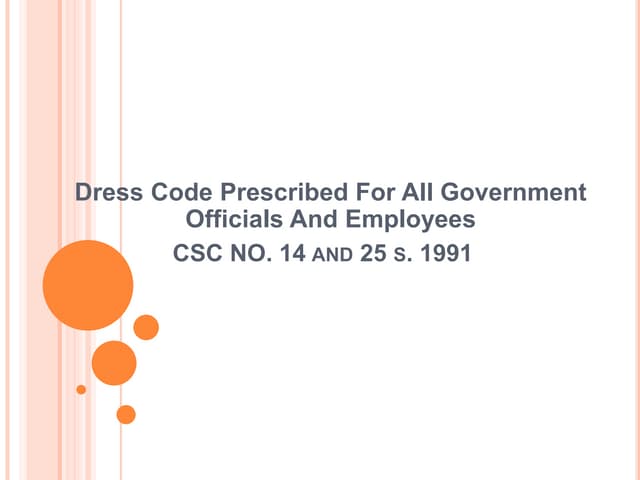 Dress Code in DepEd DepEd Memorandum No. 16, s. 2021 and CSC MC No. 19 ...