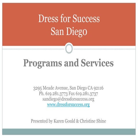 Dress for Success San Diego Programs and Services Presentation