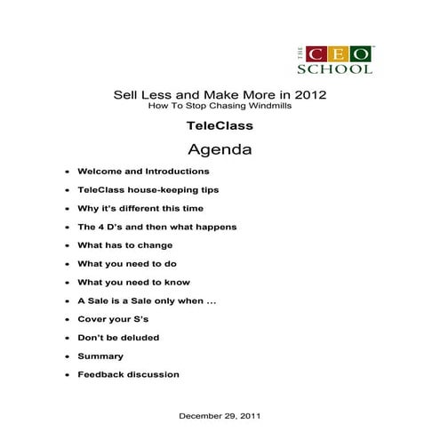 Dress rehearsal session agenda   12-29-11