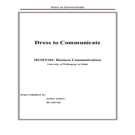 Dress to communicate