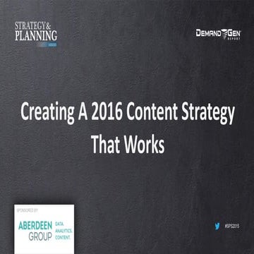 Creating A 2016 Content Strategy That Works