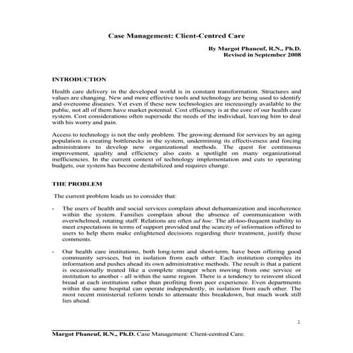 Nursing case management and critical pathways of care | PPTX