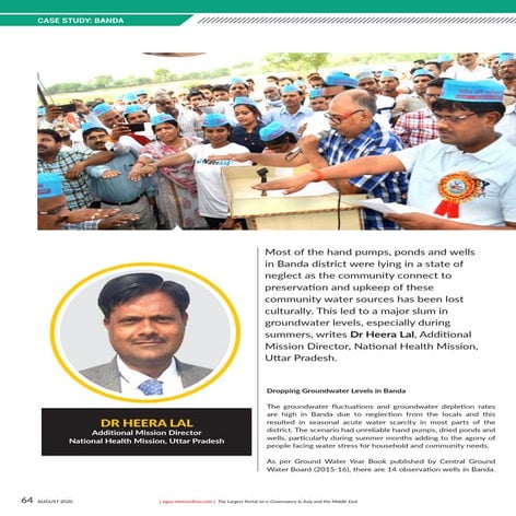 Developing Ground water level in Banda By Dr. Heera Lal