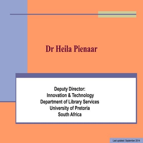 Dr heila pienaar cv