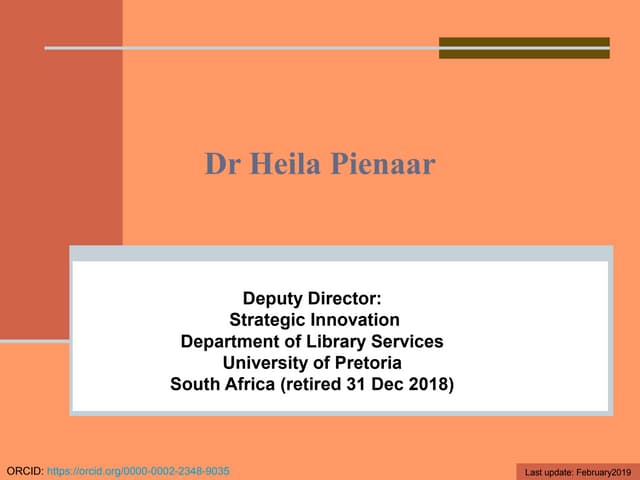 Dr heila pienaar cvFeb2019