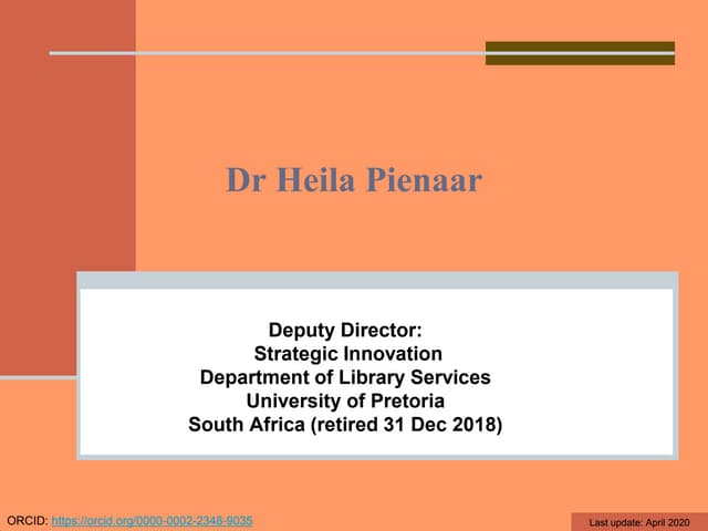 Dr heila pienaar cvApril2020