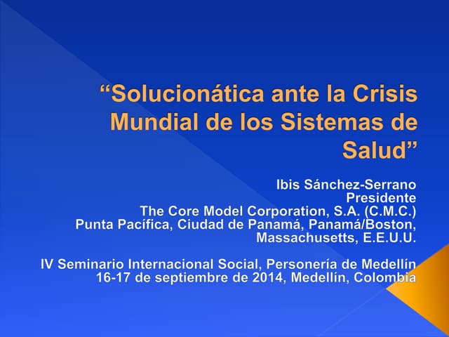IV SEMINARIO SOCIAL INTERNACIONAL EN SALUD Dr ibis