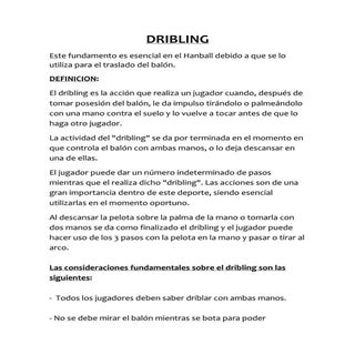 Handball - Fundamento: Dribling