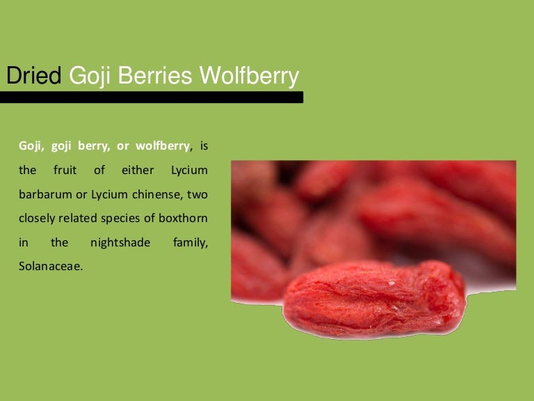 Dried goji berries wolfberry nutrition facts
