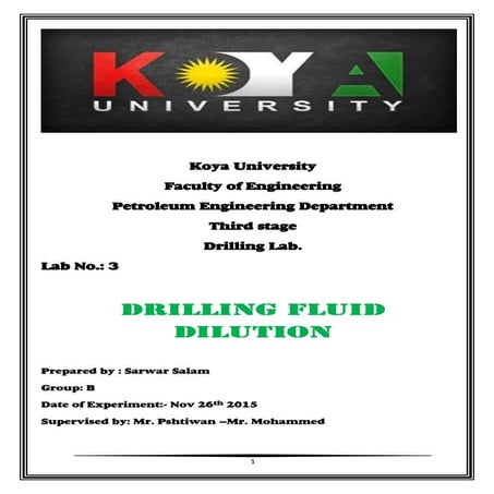 Drilling fluid  dilution  