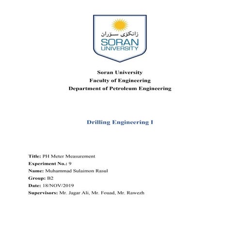 Drilling Lab - pH Meter Measurement