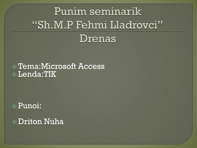 Punim Seminarik Sistemet Informative Sistemi Informatik Dhe Siguria