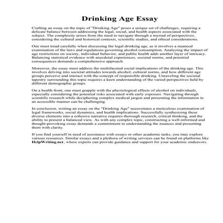 Drinking Age Essay