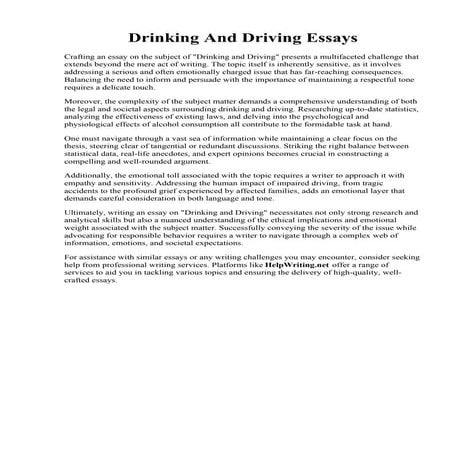 Drinking And Driving Essays.pdf