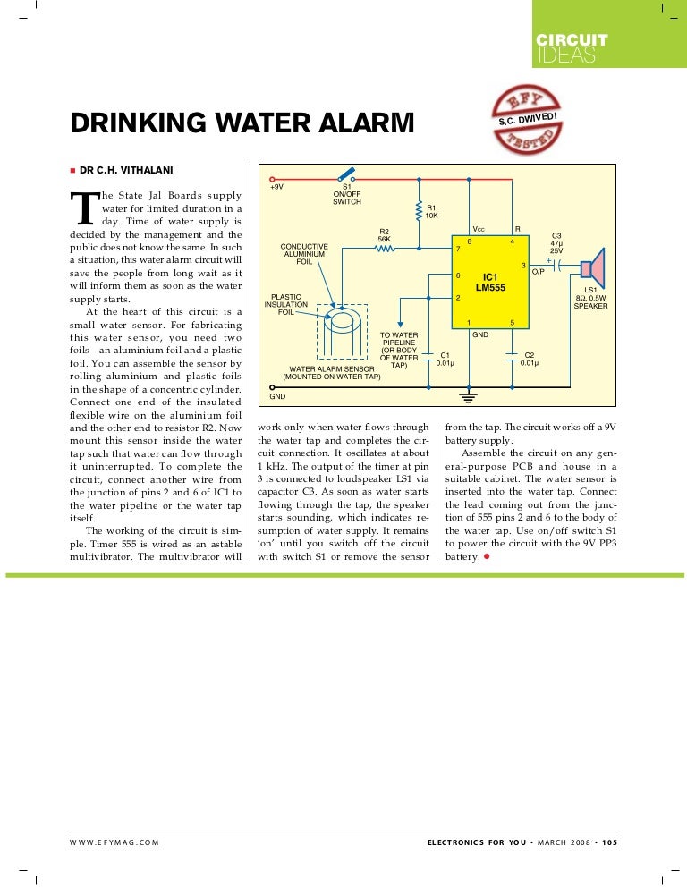 Drinking water alarm