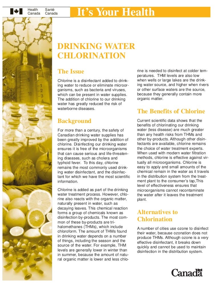 Drinking Water Chlorination By Health Canada
