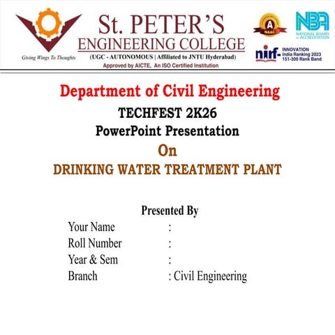 water treatment plant ppt | PPSX