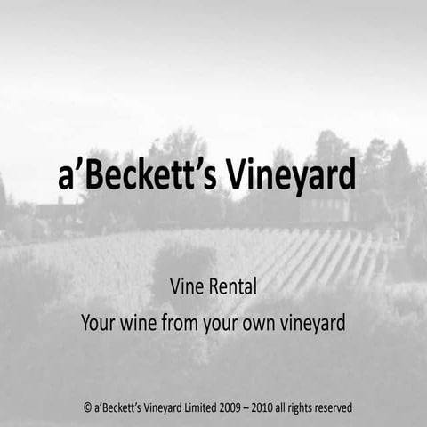 Drink your own wine from your own vineyard