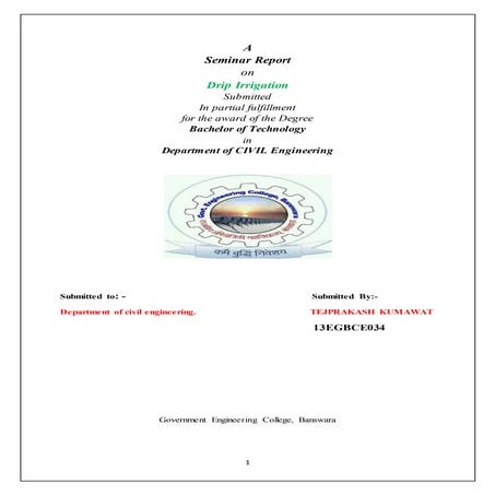 REPORT FILE ON DRIP IRRIGATION