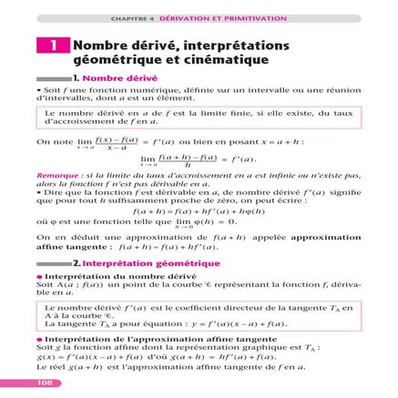 Dérivation et primitivation