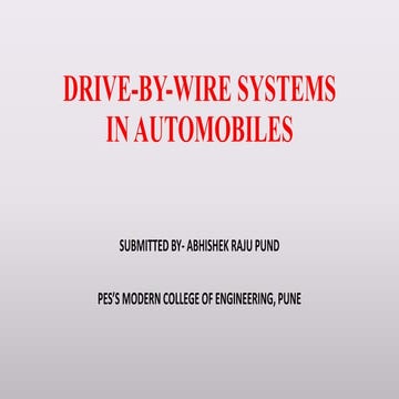 Drive by-wire systems in Automobiles ppt