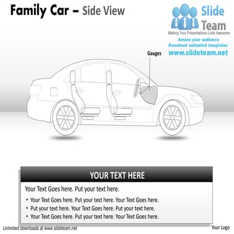 Drive blue family car side view power point slides and ppt diagram templates 