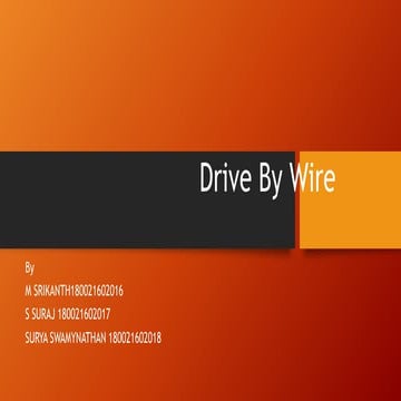 Drive by wire