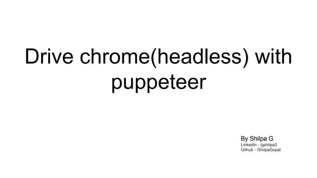 Drive chrome(headless) with puppeteer