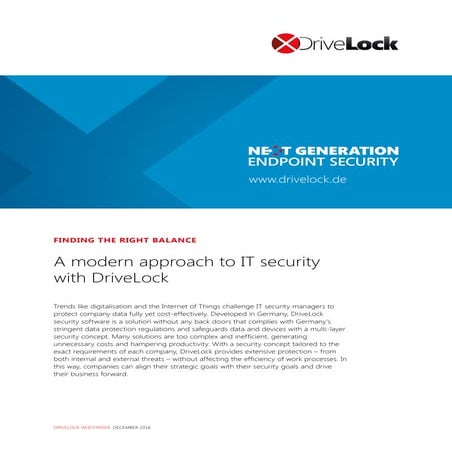Drivelock   modern approach of it security & amp; encryption solution -whitep...