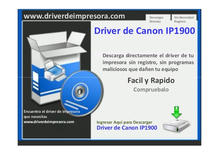 Descargar Driver de Impresora Canon IP1900