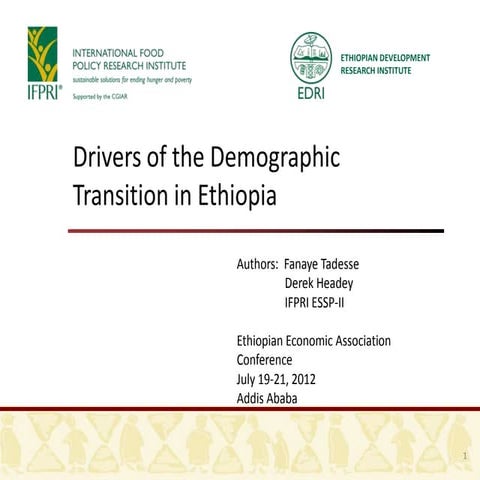 Drivers of the demographic transition in Ethiopia