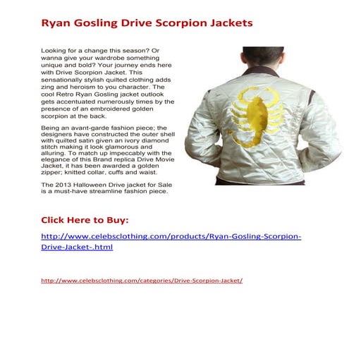 Drive scorpion jackets | PDF
