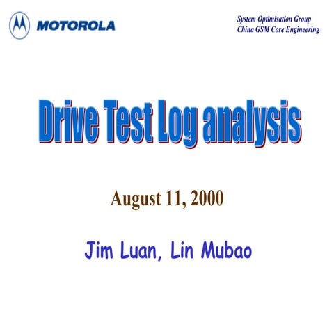 Drive test analysis