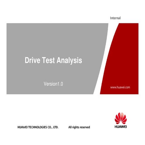 WCDMA optimization & Drive test analysis | PPTX