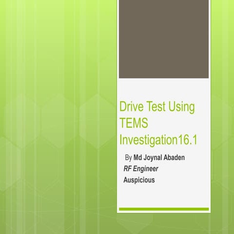 Drive test using tems investation 16.1