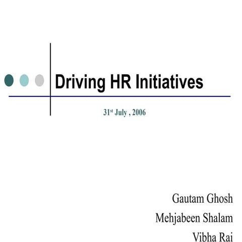 Driving HR initiatives