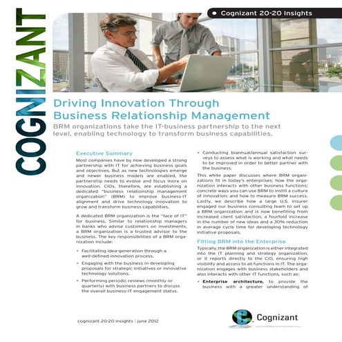 Driving Innovation Through Business Relationship Management