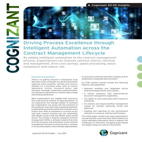 Driving Process Excellence through Intelligent Automation across the Contract...