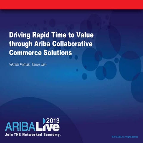 Driving Rapid Time To Value Through Ariba Collaborative Commerce Solutions